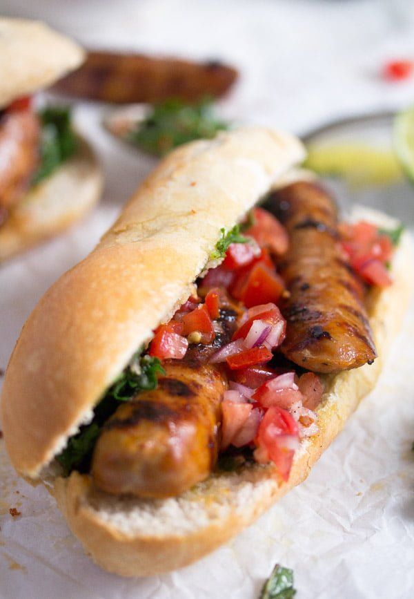Choripán sausage sandwich